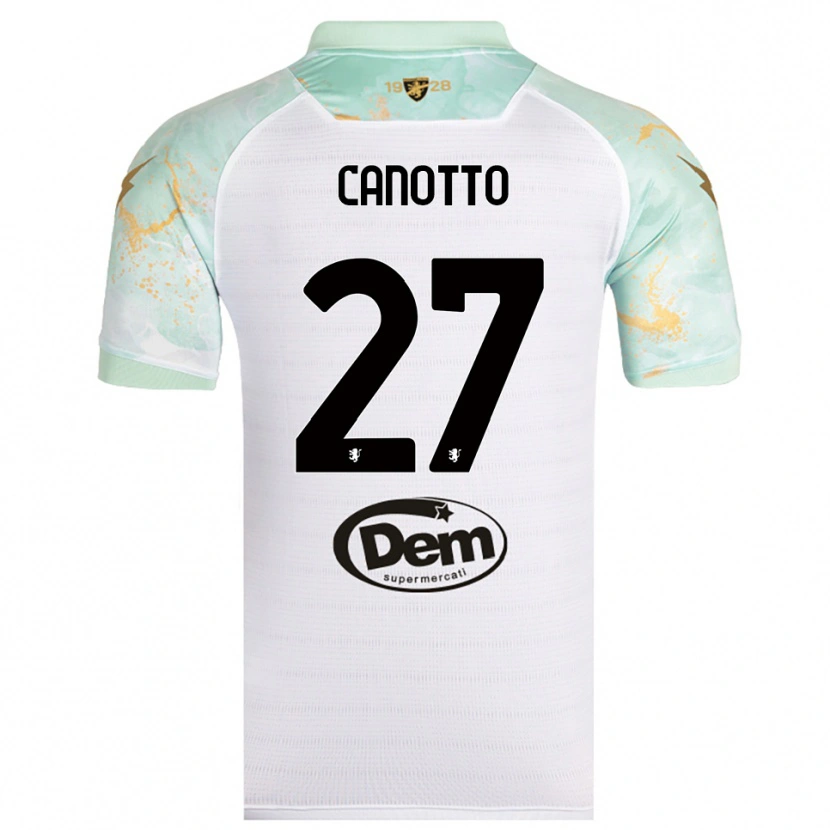 Danxen Donna Maglia Luigi Canotto #27 Bianco Nero Kit Gara Away 2025/26 Maglietta