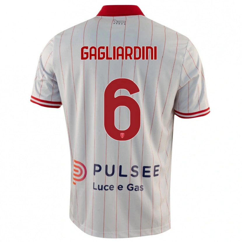 Danxen Donna Maglia Roberto Gagliardini #6 Bianco Rosso Blu Kit Gara Away 2025/26 Maglietta