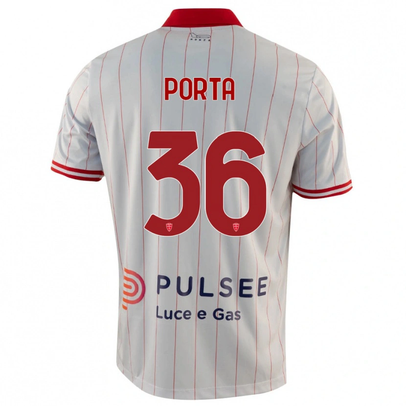 Danxen Donna Maglia Matteo Porta #36 Bianco Rosso Blu Kit Gara Away 2025/26 Maglietta