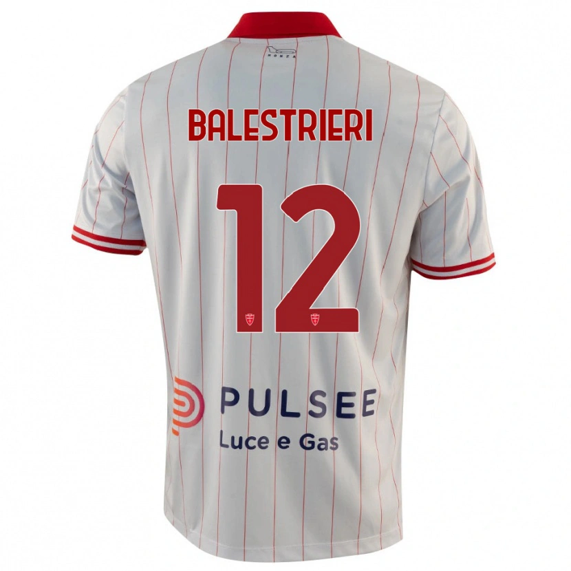 Danxen Donna Maglia Alessandro Balestrieri #12 Bianco Rosso Blu Kit Gara Away 2025/26 Maglietta