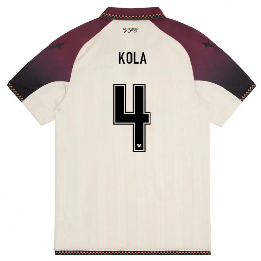 Danxen Donna Maglia Davide Kola #4 Crema Borgogna Kit Gara Away 2025/26 Maglietta