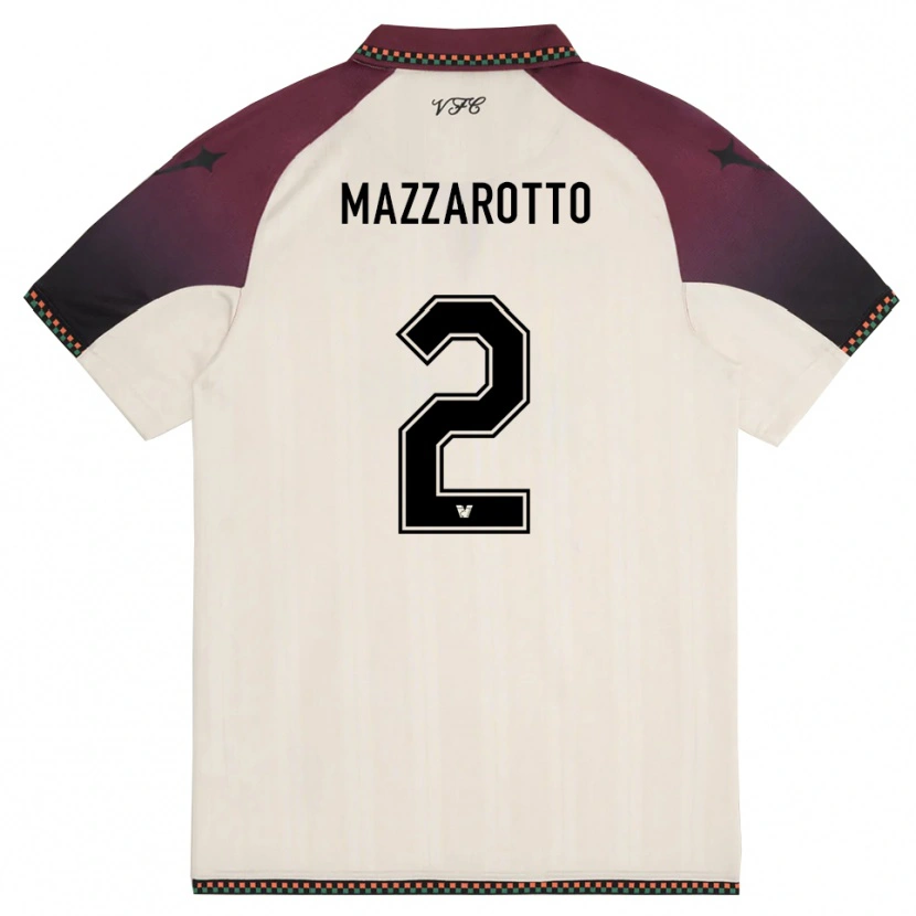 Danxen Donna Maglia Jacopo Mazzarotto #2 Crema Borgogna Kit Gara Away 2025/26 Maglietta