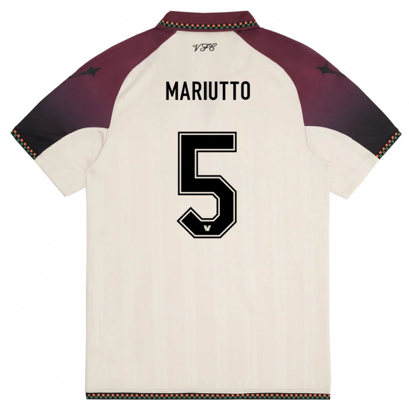 Danxen Donna Maglia Francesco Mariutto #5 Crema Borgogna Kit Gara Away 2025/26 Maglietta