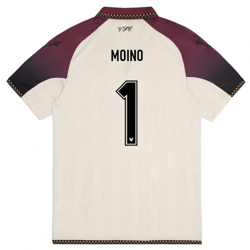 Danxen Donna Maglia Thomas Moino #1 Crema Borgogna Kit Gara Away 2025/26 Maglietta