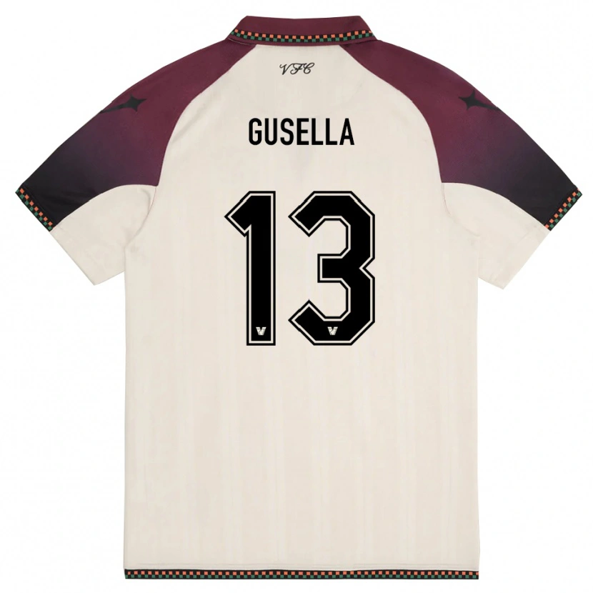 Danxen Donna Maglia Pietro Gusella #13 Crema Borgogna Kit Gara Away 2025/26 Maglietta