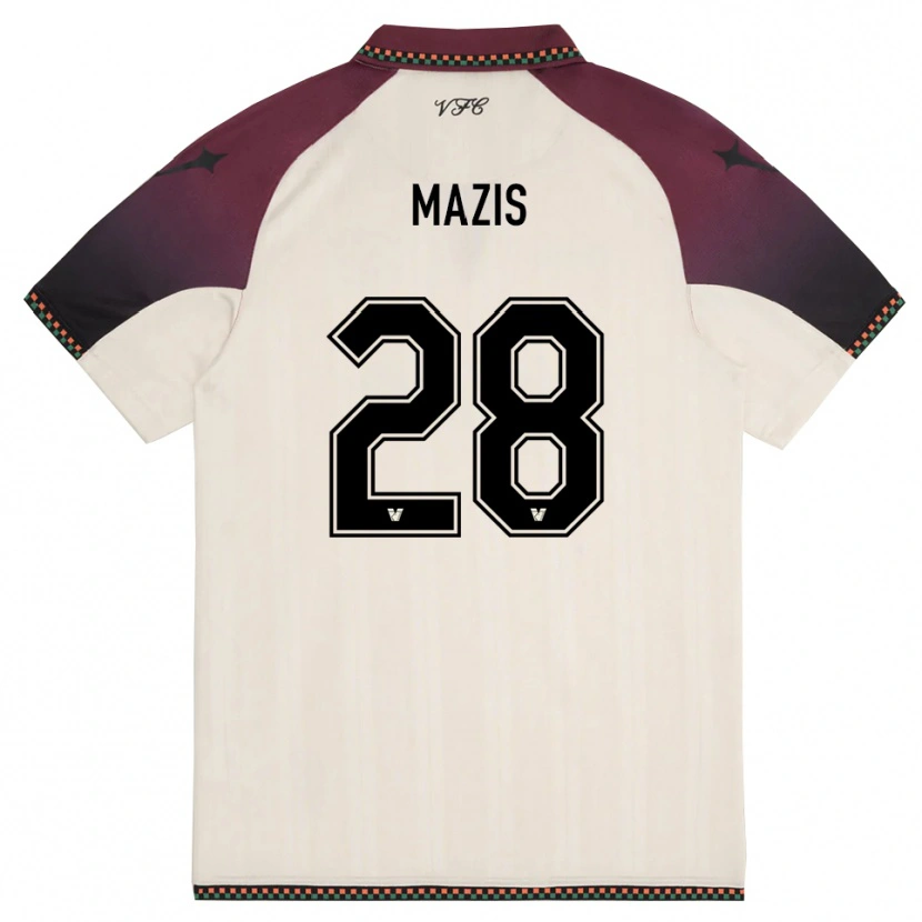 Danxen Donna Maglia Francesca Mazis #28 Crema Borgogna Kit Gara Away 2025/26 Maglietta