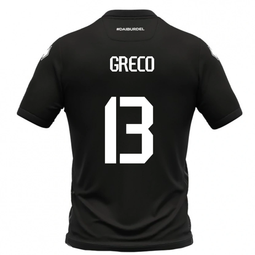 Danxen Donna Maglia Nicolò Greco #13 Nero Bianco Kit Gara Away 2025/26 Maglietta