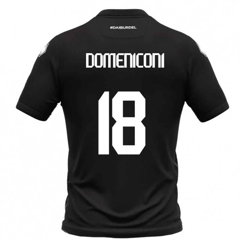 Danxen Donna Maglia Riccardo Domeniconi #18 Nero Bianco Kit Gara Away 2025/26 Maglietta
