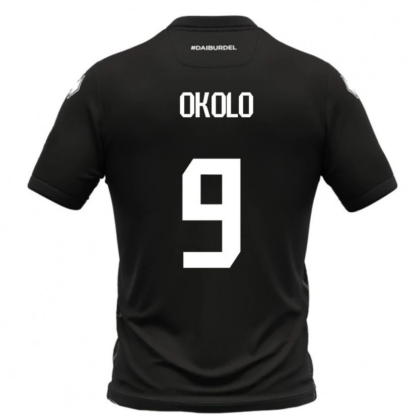 Danxen Donna Maglia Daniel Okolo #9 Nero Bianco Kit Gara Away 2025/26 Maglietta
