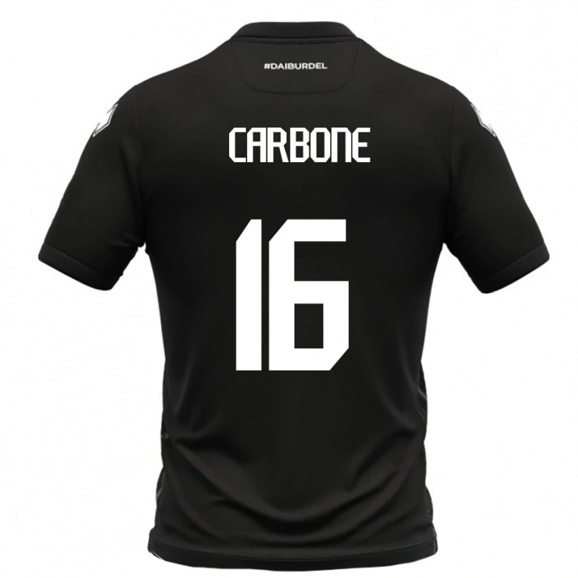 Danxen Donna Maglia Andrea Carbone #16 Nero Bianco Kit Gara Away 2025/26 Maglietta