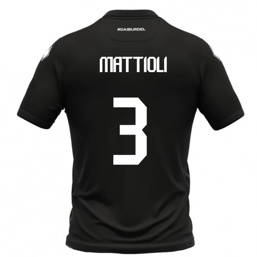 Danxen Donna Maglia Giovanni Mattioli #3 Nero Bianco Kit Gara Away 2025/26 Maglietta