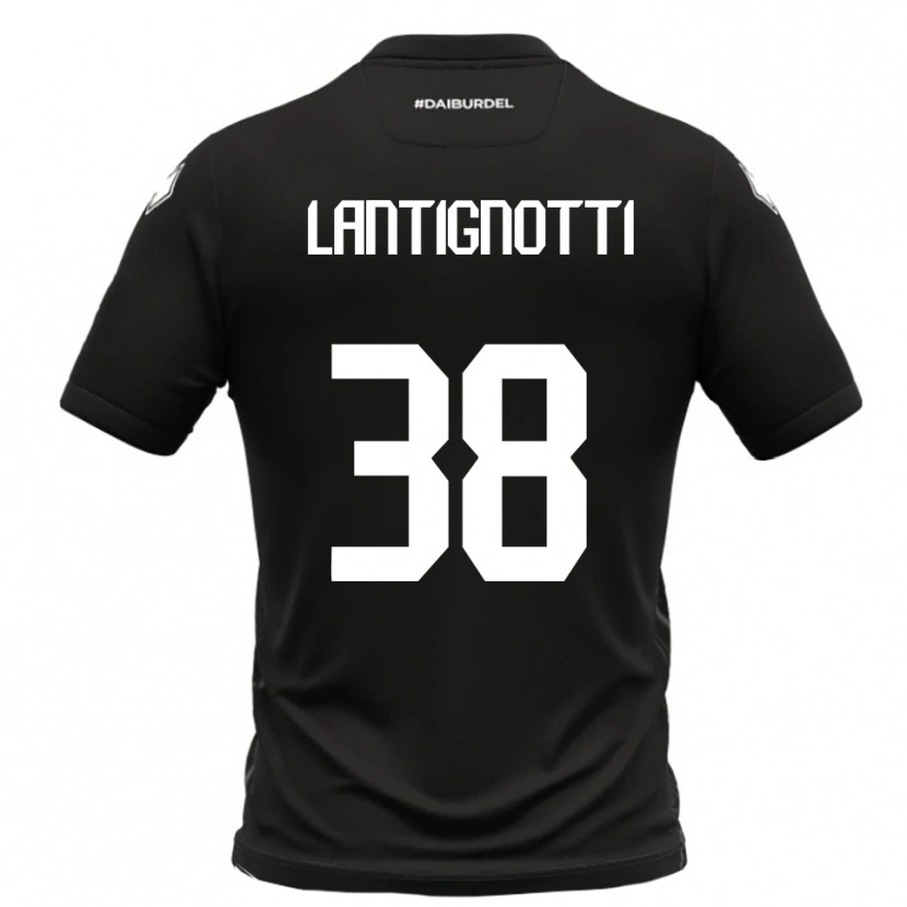 Danxen Donna Maglia Andrea Lantignotti #38 Nero Bianco Kit Gara Away 2025/26 Maglietta