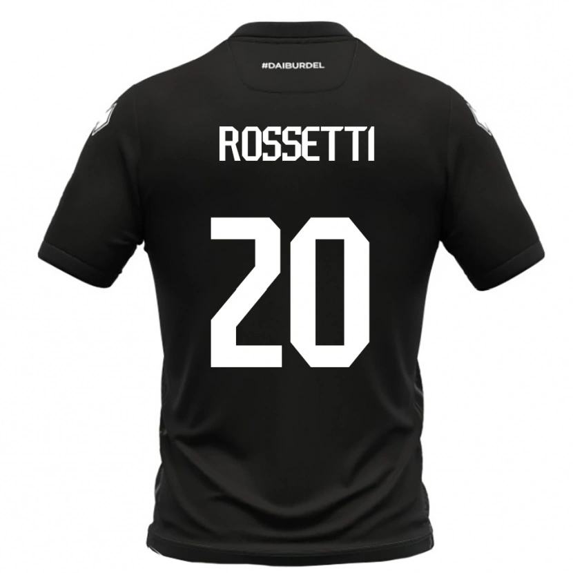 Danxen Donna Maglia Maurizio Rossetti #20 Nero Bianco Kit Gara Away 2025/26 Maglietta