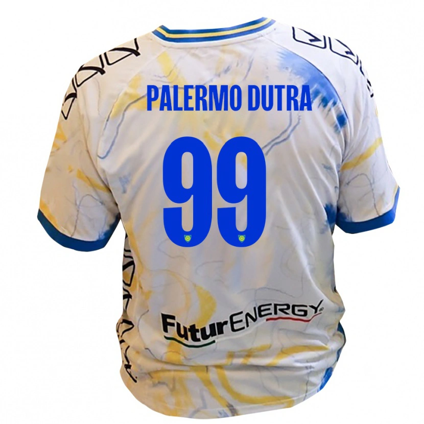 Danxen Donna Maglia Ryduan Palermo Dutra #99 Bianco Giallo Blu Kit Gara Away 2025/26 Maglietta