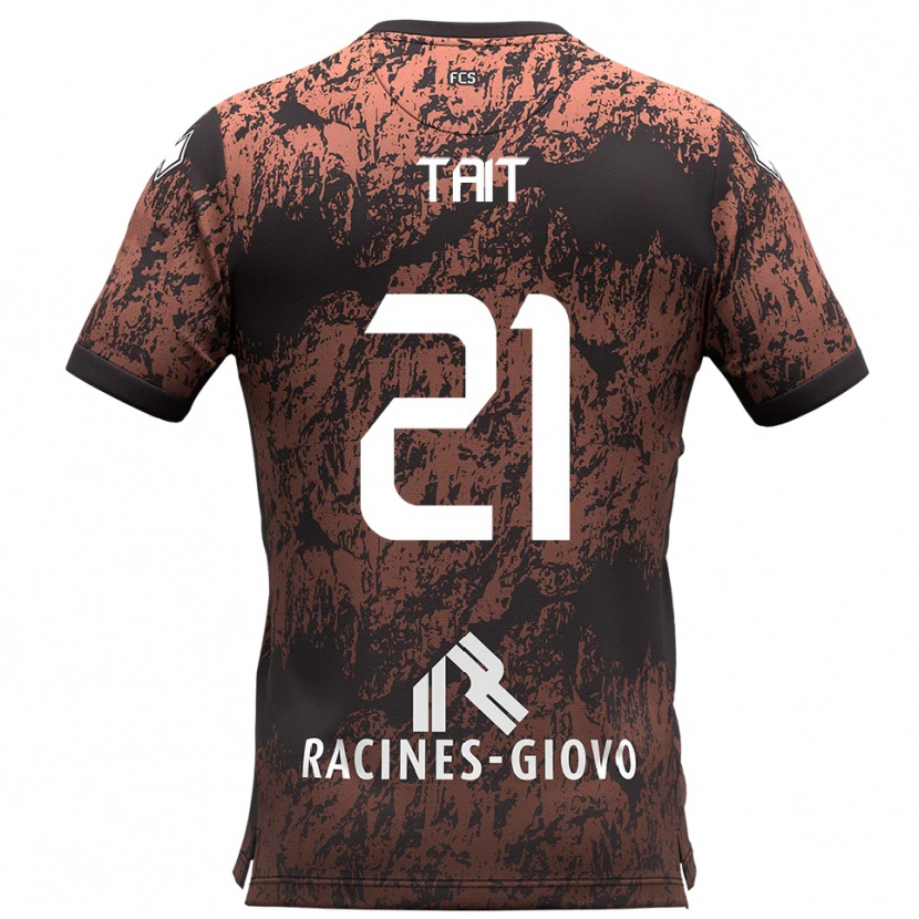 Danxen Donna Maglia Fabian Tait #21 Marrone Nero Kit Gara Away 2025/26 Maglietta