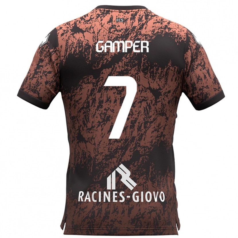 Danxen Donna Maglia Hannes Gamper #7 Marrone Nero Kit Gara Away 2025/26 Maglietta