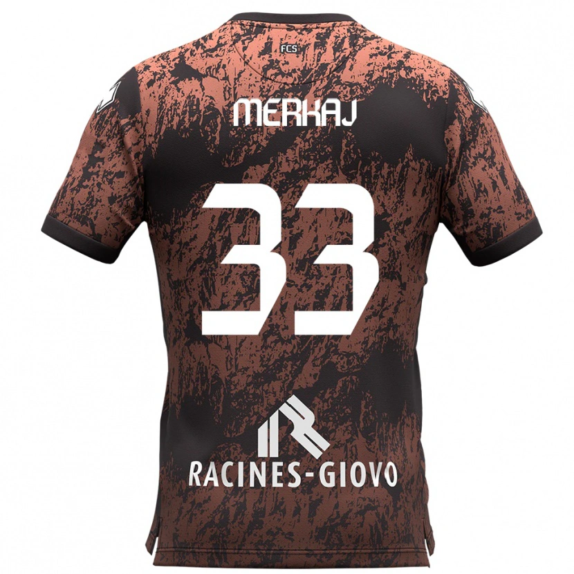 Danxen Donna Maglia Silvio Merkaj #33 Marrone Nero Kit Gara Away 2025/26 Maglietta