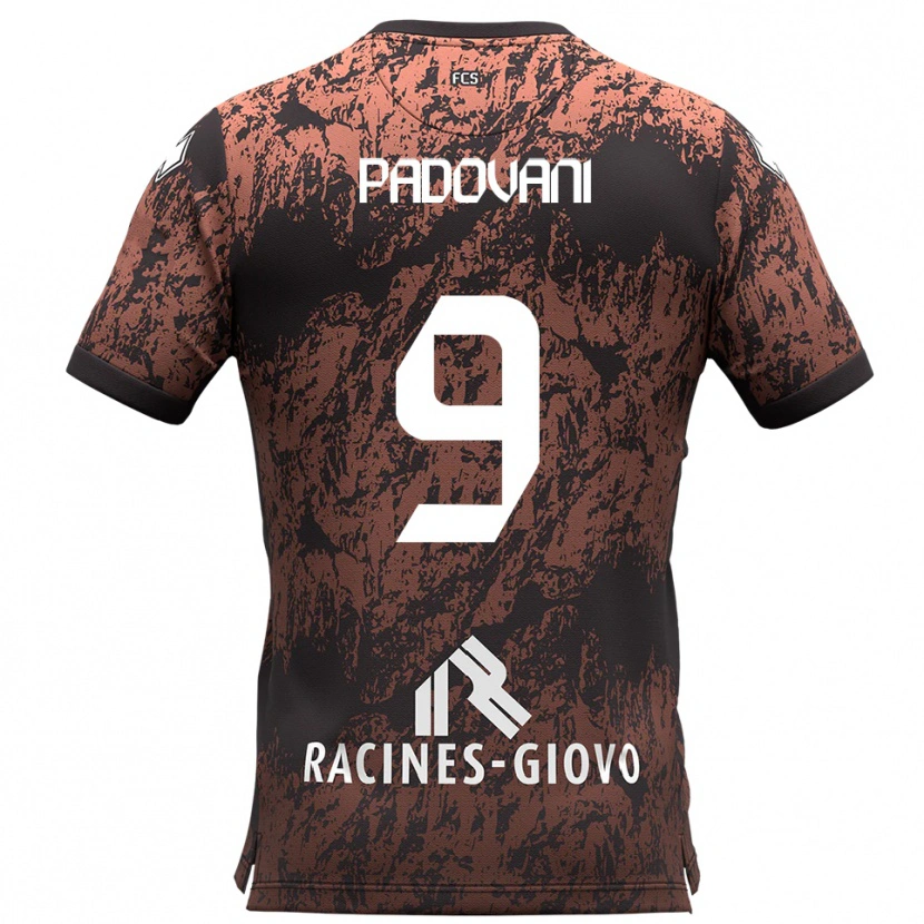 Danxen Donna Maglia Simone Padovani #9 Marrone Nero Kit Gara Away 2025/26 Maglietta