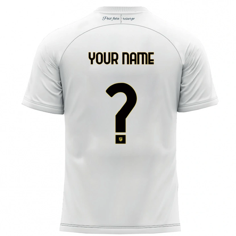 Danxen Donna Maglia Il Tuo Nome #0 Bianco Giallo Kit Gara Away 2025/26 Maglietta