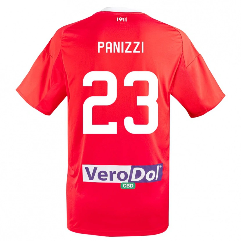 Danxen Donna Maglia Erik Panizzi #23 Rosso Bianco Kit Gara Away 2025/26 Maglietta