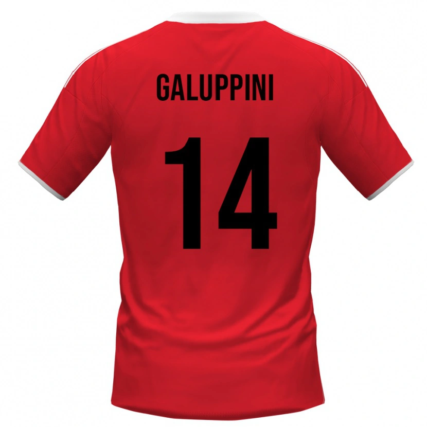 Danxen Donna Maglia Francesco Galuppini #14 Rosso Bianco Kit Gara Away 2025/26 Maglietta