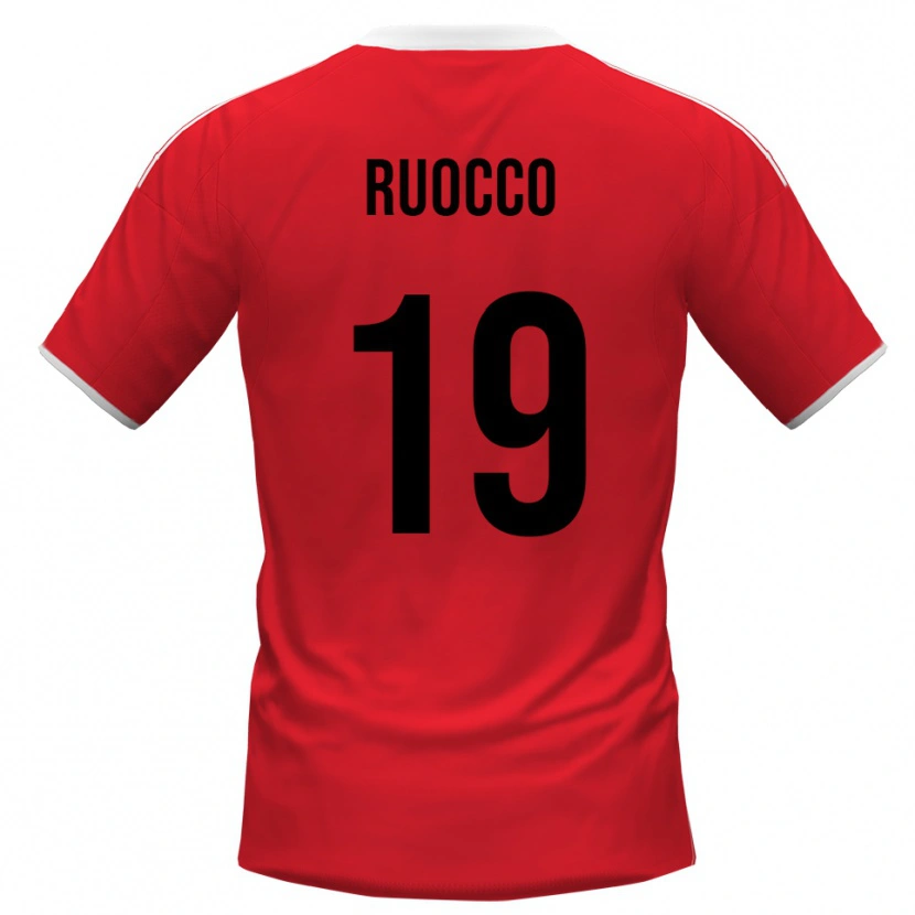 Danxen Donna Maglia Francesco Ruocco #19 Rosso Bianco Kit Gara Away 2025/26 Maglietta