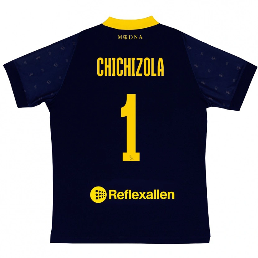 Danxen Donna Maglia Leandro Chichizola #1 Navy Giallo Kit Gara Away 2025/26 Maglietta