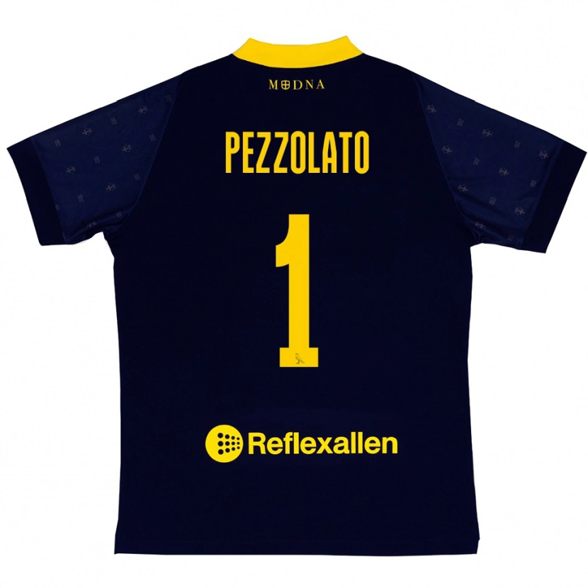 Danxen Donna Maglia Michele Pezzolato #1 Navy Giallo Kit Gara Away 2025/26 Maglietta