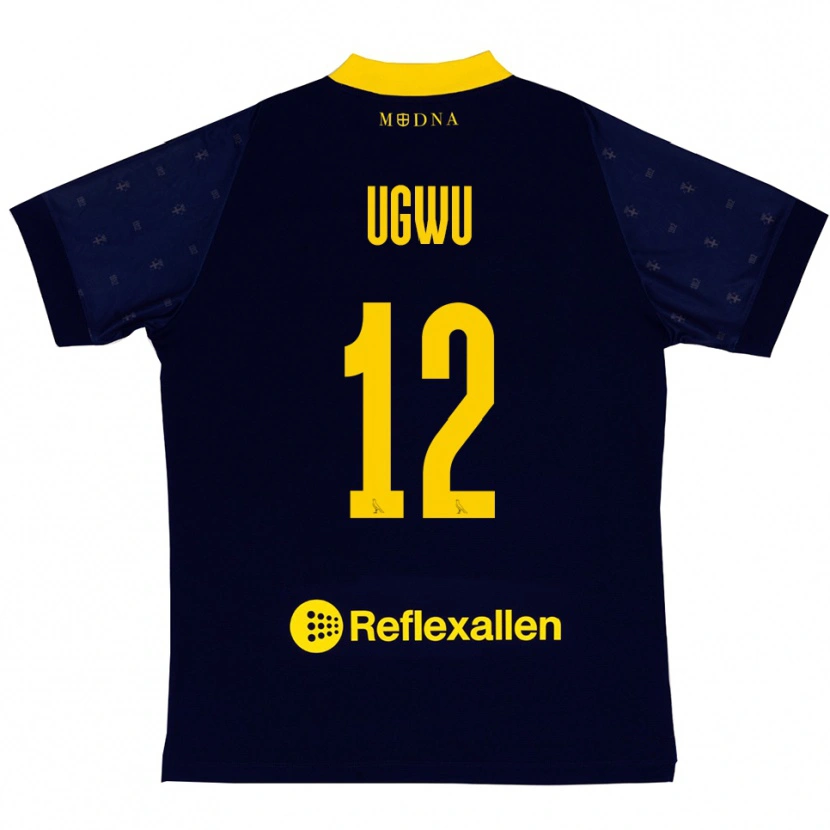 Danxen Donna Maglia Ferdinand Ugwu #12 Navy Giallo Kit Gara Away 2025/26 Maglietta