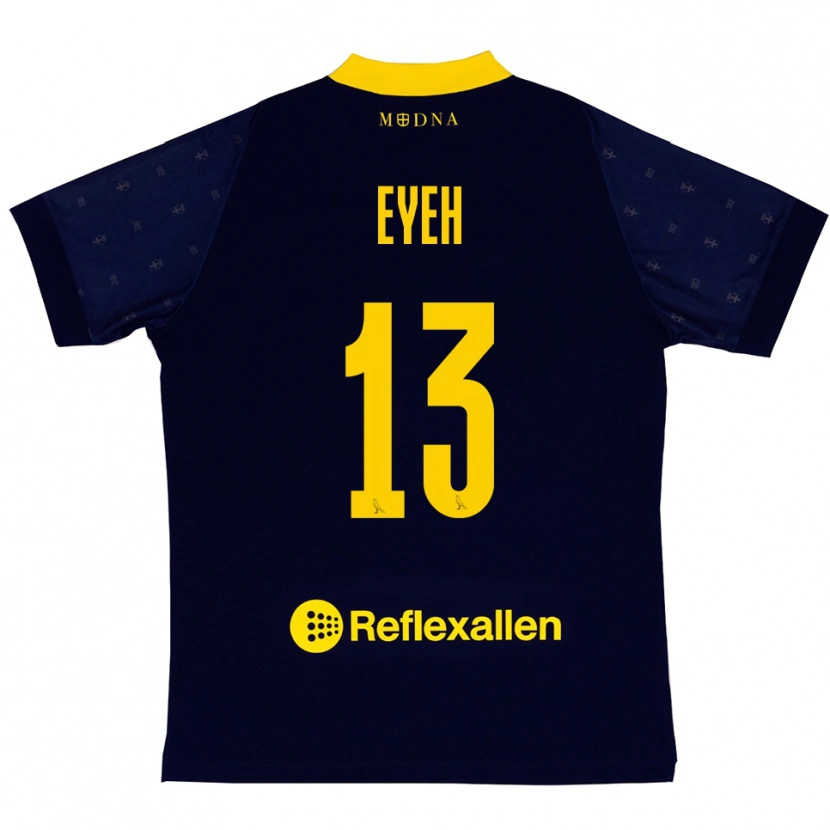 Danxen Donna Maglia Nicholas Eyeh #13 Navy Giallo Kit Gara Away 2025/26 Maglietta