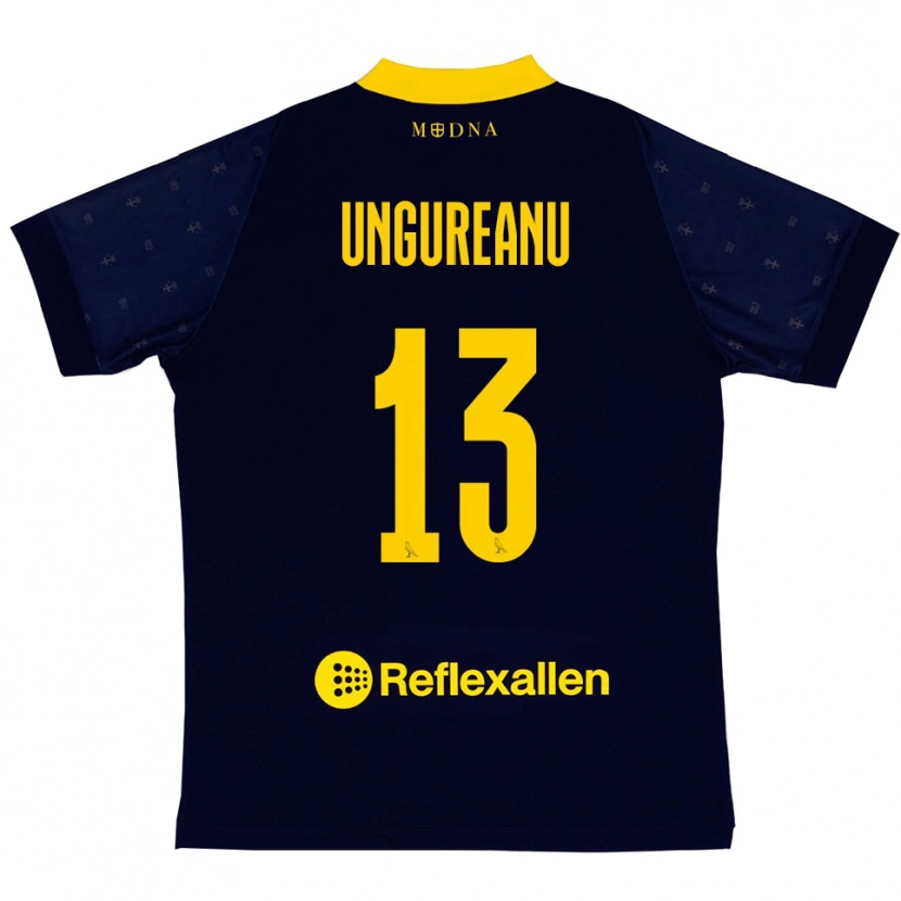 Danxen Donna Maglia Eduard Ungureanu #13 Navy Giallo Kit Gara Away 2025/26 Maglietta
