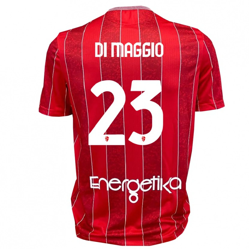 Danxen Donna Maglia Luca Di Maggio #23 Rosso Bianco Kit Gara Away 2025/26 Maglietta