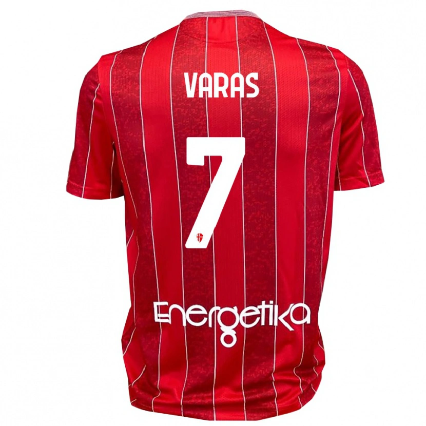 Danxen Donna Maglia Kevin Varas #7 Rosso Bianco Kit Gara Away 2025/26 Maglietta