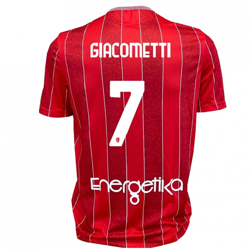 Danxen Donna Maglia Alex Giacometti #7 Rosso Bianco Kit Gara Away 2025/26 Maglietta