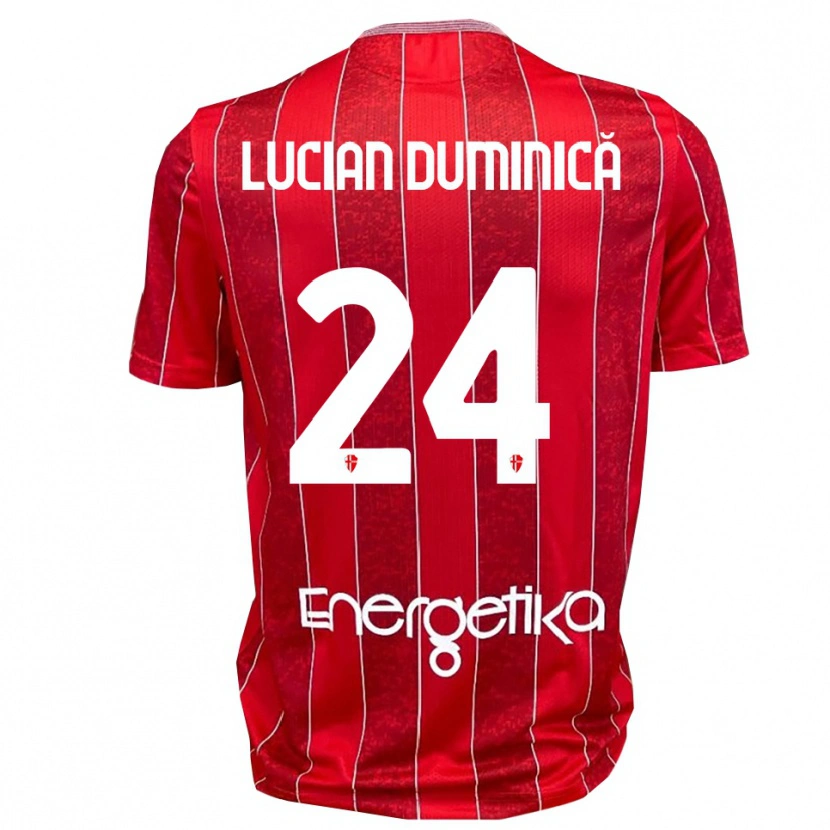 Danxen Donna Maglia Nicolae Lucian Duminică #24 Rosso Bianco Kit Gara Away 2025/26 Maglietta