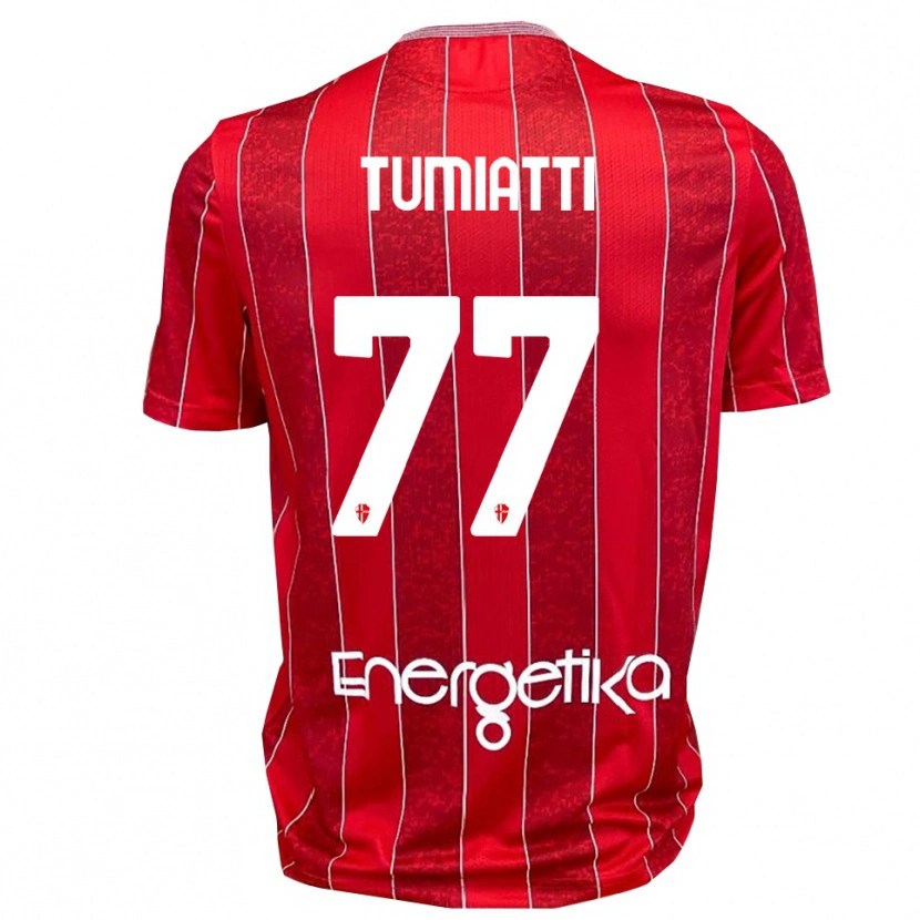 Danxen Donna Maglia Francesco Tumiatti #77 Rosso Bianco Kit Gara Away 2025/26 Maglietta