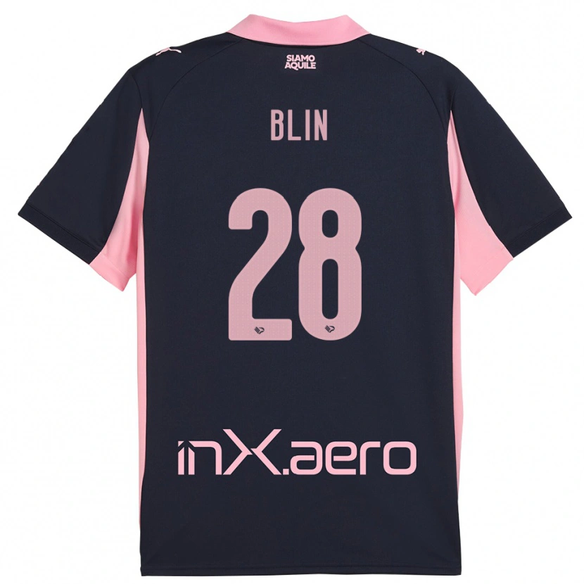 Danxen Donna Maglia Alexis Blin #28 Navy Rosa Kit Gara Away 2025/26 Maglietta