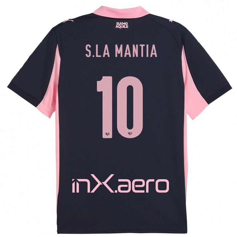 Danxen Donna Maglia Samuele La Mantia #10 Navy Rosa Kit Gara Away 2025/26 Maglietta