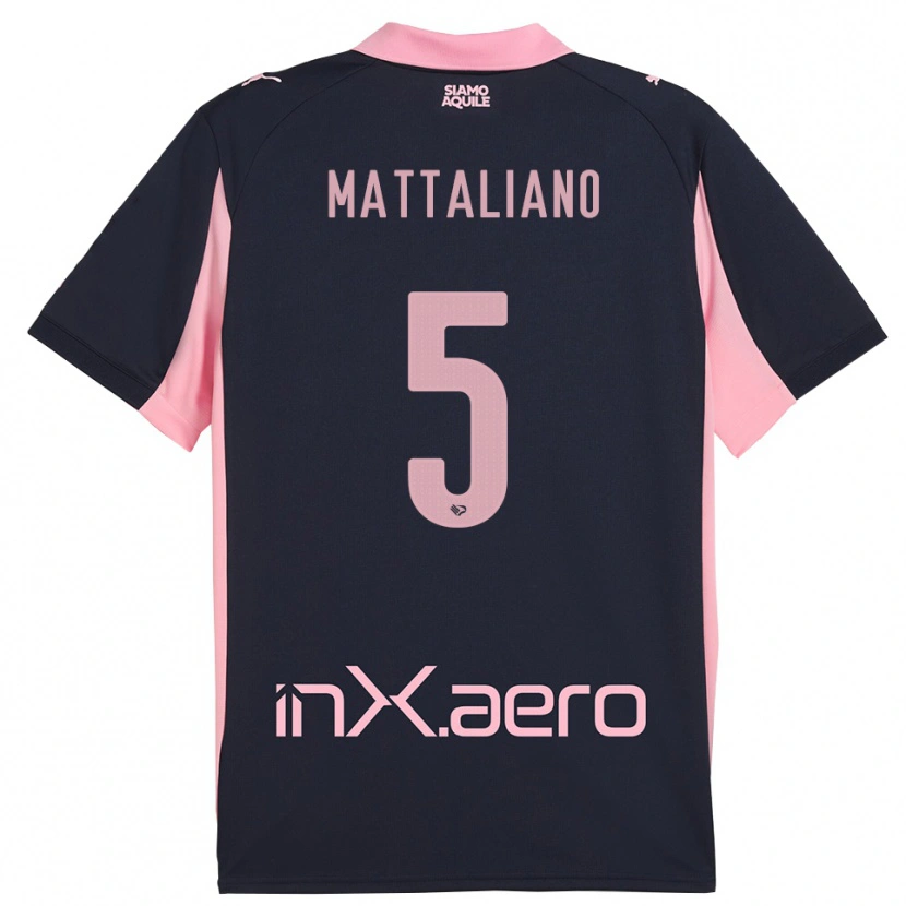 Danxen Donna Maglia Cristian Mattaliano #5 Navy Rosa Kit Gara Away 2025/26 Maglietta