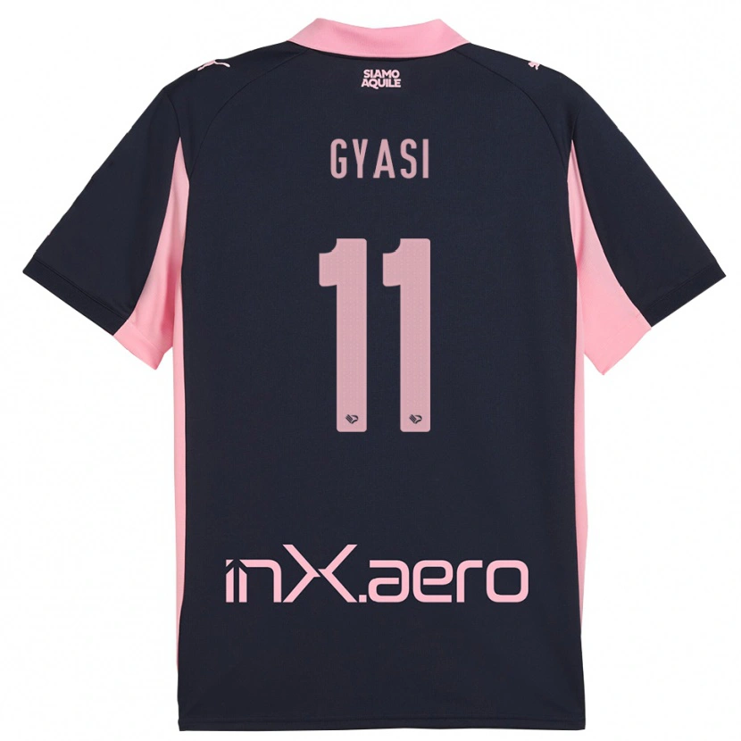 Danxen Donna Maglia Emmanuel Gyasi #11 Navy Rosa Kit Gara Away 2025/26 Maglietta