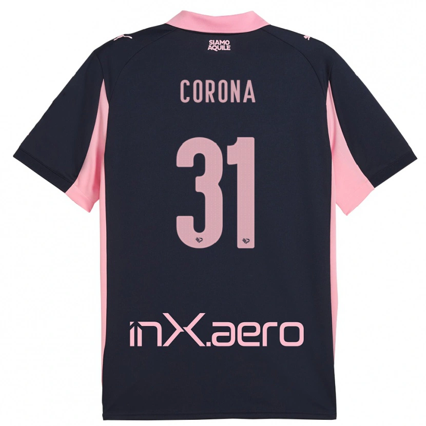 Danxen Donna Maglia Giacomo Corona #31 Navy Rosa Kit Gara Away 2025/26 Maglietta