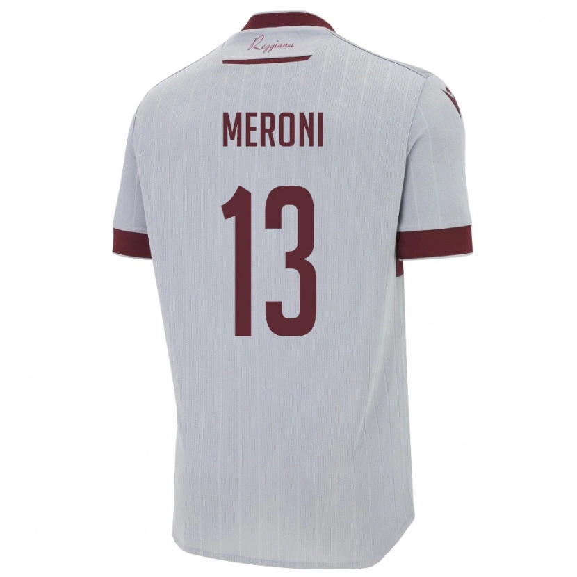 Danxen Donna Maglia Andrea Meroni #13 Borgogna Bianco Kit Gara Away 2025/26 Maglietta