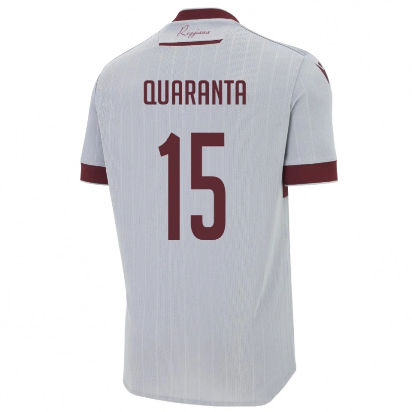 Danxen Donna Maglia Danilo Quaranta #15 Borgogna Bianco Kit Gara Away 2025/26 Maglietta
