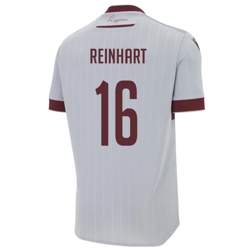 Danxen Donna Maglia Tobías Reinhart #16 Borgogna Bianco Kit Gara Away 2025/26 Maglietta