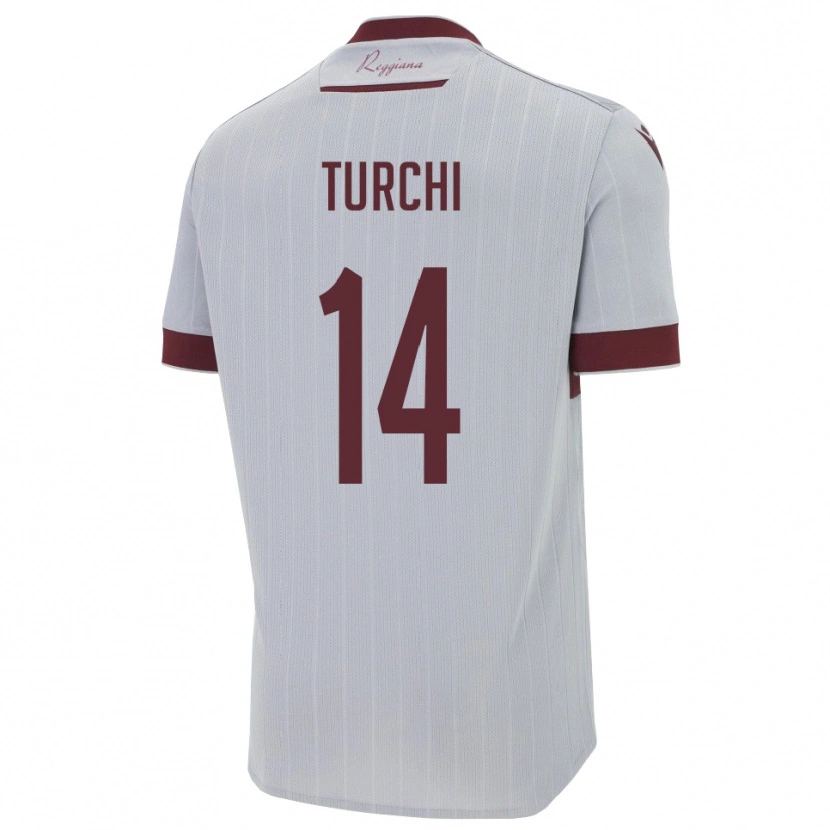 Danxen Donna Maglia Nicolò Turchi #14 Borgogna Bianco Kit Gara Away 2025/26 Maglietta
