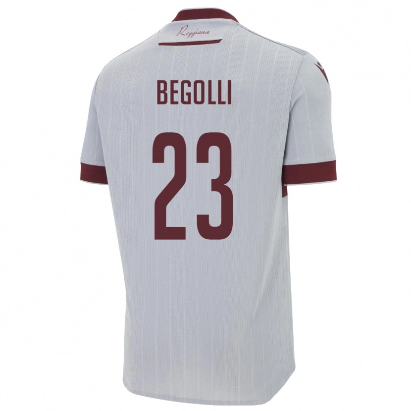 Danxen Donna Maglia Leo Begolli #23 Borgogna Bianco Kit Gara Away 2025/26 Maglietta