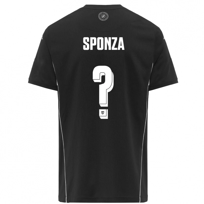 Danxen Donna Maglia Enea Sponza #0 Nero Bianco Kit Gara Away 2025/26 Maglietta