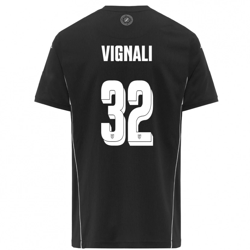 Danxen Donna Maglia Luca Vignali #32 Nero Bianco Kit Gara Away 2025/26 Maglietta