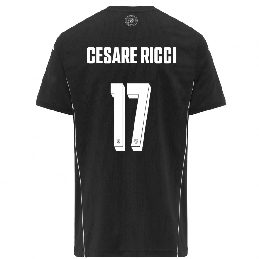 Danxen Donna Maglia Elia Cesare Ricci #17 Nero Bianco Kit Gara Away 2025/26 Maglietta