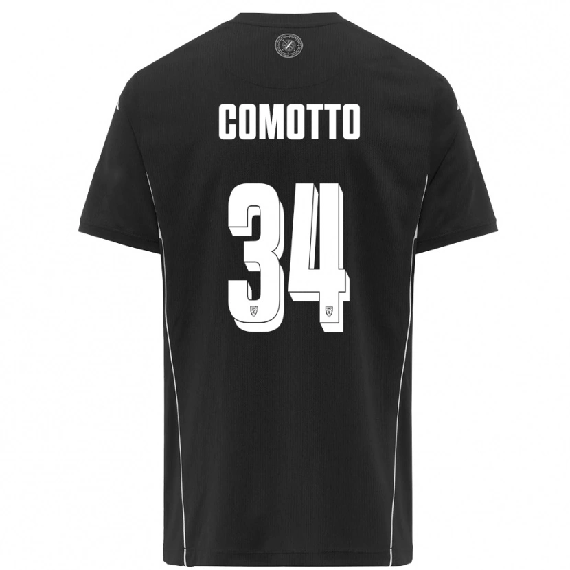 Danxen Donna Maglia Christian Comotto #34 Nero Bianco Kit Gara Away 2025/26 Maglietta